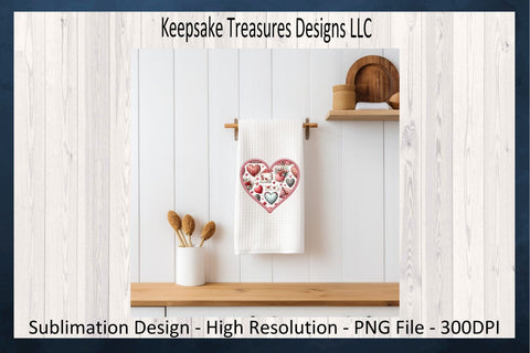 Valentines Hearts, Stitch Faux Embroidery Set Of Five, Happy Valentines Day PNG Sublimation, Digital Download Sublimation Keepsake Treasures Designs LLC. 