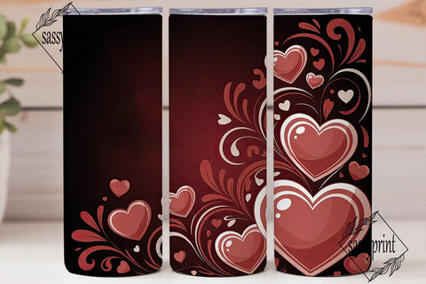 Valentine's Hearts Tumbler Wrap Sublimation sassyprint 