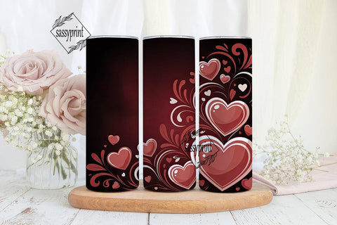 Valentine's Hearts Tumbler Wrap Sublimation sassyprint 