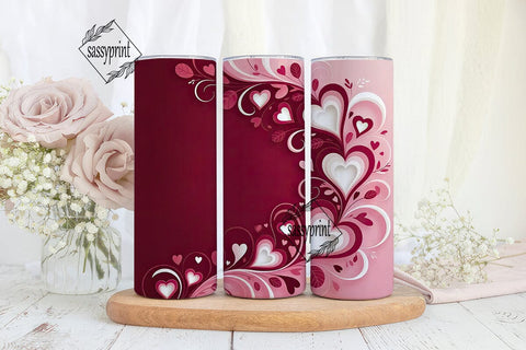 Valentine's Hearts Tumbler Wrap Sublimation sassyprint 