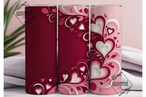 Valentine's Hearts Tumbler Wrap Sublimation sassyprint 