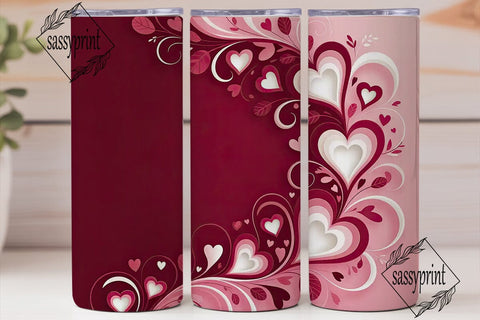 Valentine's Hearts Tumbler Wrap Sublimation sassyprint 