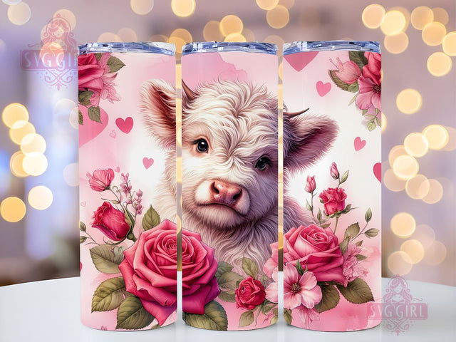Valentines Highland Cow 20oz Tumbler Wrap PNG, Highland Cow 20oz Tumbler Wrap Sublimation Design, Straight Tapered Tumbler Wrap, Tumbler Png, Instant Digital Download Sublimation SvggirlplusArt 