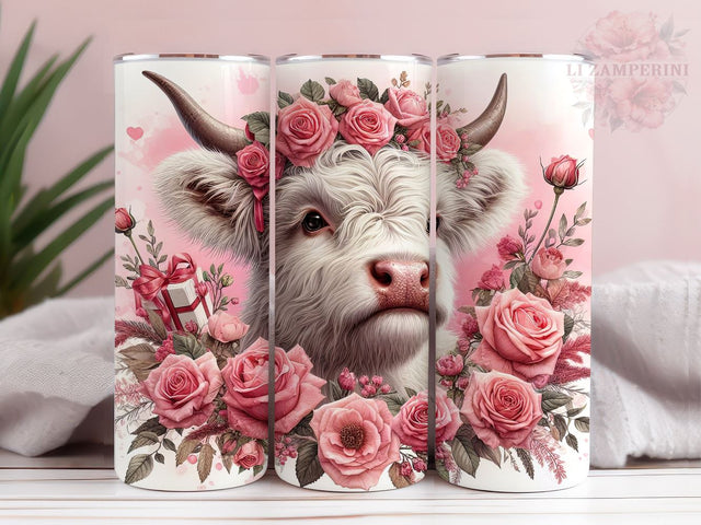 Valentines Highland Cow 20oz Tumbler Wrap PNG, Highland Cow Tumbler Wrap, Straight & Tapered Tumbler Wrap, Instant Digital Download Sublimation Li Zamperini 