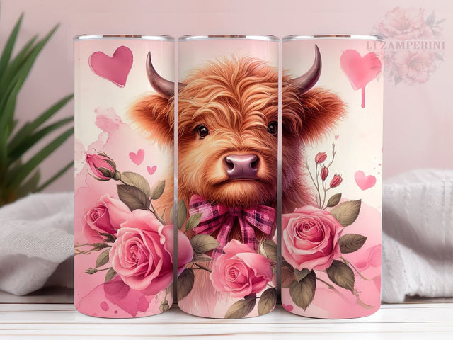 Valentines Highland Cow 20oz Tumbler Wrap PNG, Highland Cow Tumbler Wrap, Straight & Tapered Tumbler Wrap, Instant Digital Download Sublimation Li Zamperini 