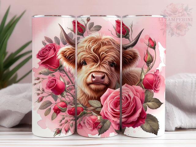Valentines Highland Cow 20oz Tumbler Wrap PNG, Highland Cow Tumbler Wrap, Straight & Tapered Tumbler Wrap, Instant Digital Download Sublimation Li Zamperini 