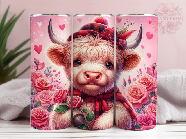 Valentines Highland Cow 20oz Tumbler Wrap PNG, Highland Cow Tumbler Wrap, Straight & Tapered Tumbler Wrap, Instant Digital Download Sublimation Li Zamperini 