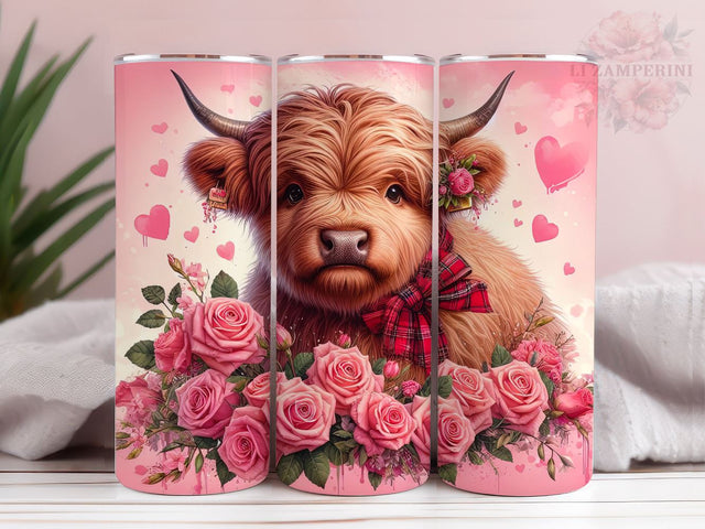Valentines Highland Cow 20oz Tumbler Wrap PNG, Highland Cow Tumbler Wrap, Straight & Tapered Tumbler Wrap, Instant Digital Download Sublimation Li Zamperini 