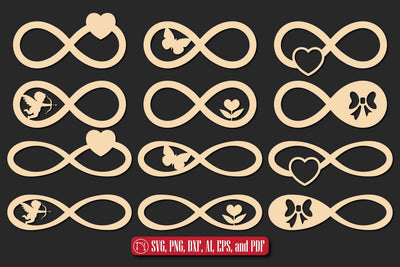 Valentine's Infinity Sign Laser Cut Bundle SVG MD JOYNAL ABDIN 
