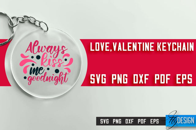Valentine's Keychain SVG | Valentine's Day SVG | SVG File SVG Fly Design 