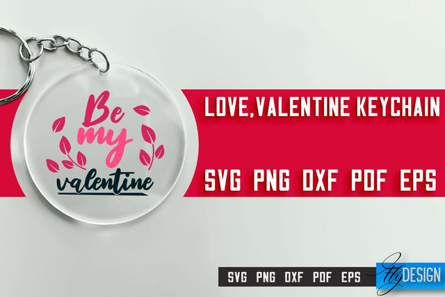 Valentine's Keychain SVG | Valentine's Day SVG | SVG File SVG Fly Design 