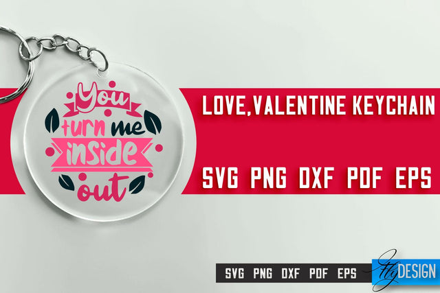 Valentine's Keychain SVG | Valentine's Day SVG | SVG File SVG Fly Design 