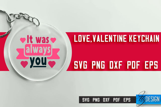 Valentine's Keychain SVG | Valentine's Day SVG | SVG File SVG Fly Design 