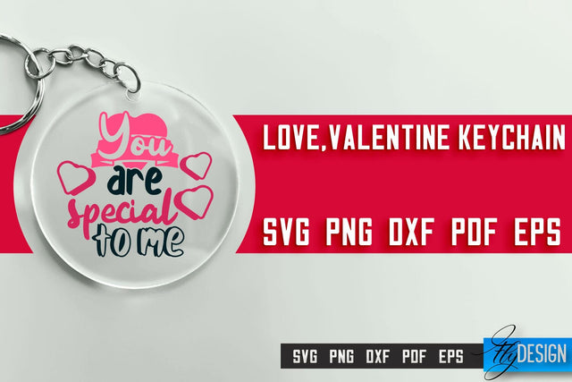 Valentine's Keychain SVG | Valentine's Day SVG | SVG File SVG Fly Design 
