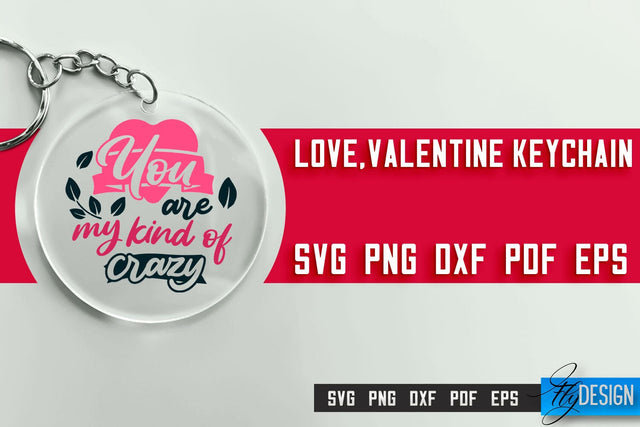 Valentine's Keychain SVG | Valentine's Day SVG | SVG File SVG Fly Design 