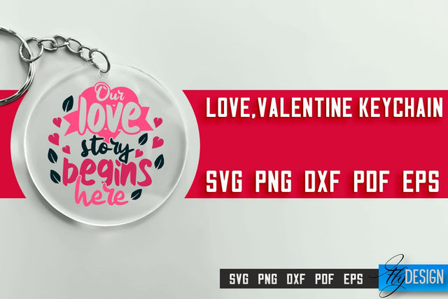 Valentine's Keychain SVG | Valentine's Day SVG | SVG File SVG Fly Design 