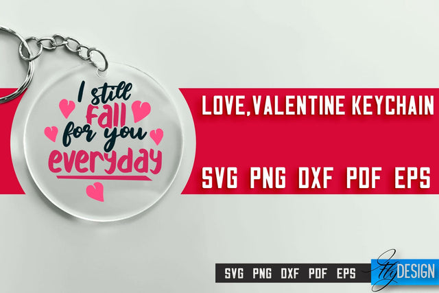 Valentine's Keychain SVG | Valentine's Day SVG | SVG File SVG Fly Design 