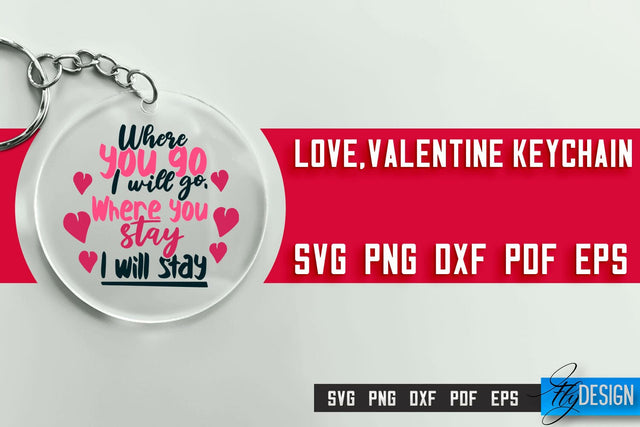 Valentine's Keychain SVG | Valentine's Day SVG | SVG File SVG Fly Design 