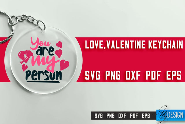 Valentine's Keychain SVG | Valentine's Day SVG | SVG File SVG Fly Design 