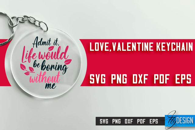 Valentine's Keychain SVG | Valentine's Day SVG | SVG File SVG Fly Design 