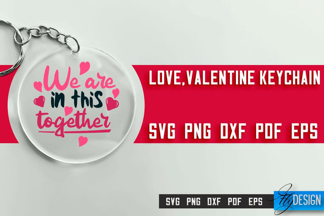 Valentine's Keychain SVG | Valentine's Day SVG | SVG File SVG Fly Design 