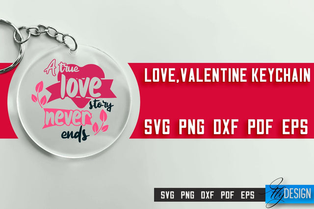 Valentine's Keychain SVG | Valentine's Day SVG | SVG File SVG Fly Design 