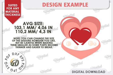 Valentine's Layered Card Paper Cut. Love Sign SVG 3D Paper Evgenyia Guschina 