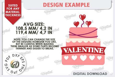 Valentine's Layered Card Paper Cut. Love Sign SVG. Cake SVG 3D Paper Evgenyia Guschina 