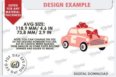 Valentine's Layered Card Paper Cut. Love Sign SVG. Car SVG 3D Paper Evgenyia Guschina 