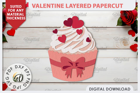 Valentine's Layered Card Paper Cut. Love Sign SVG. Phone SVG 3D Paper Evgenyia Guschina 