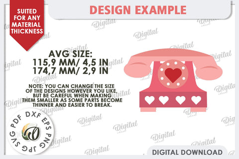 Valentine's Layered Card Paper Cut. Love Sign SVG. Phone SVG SVG Evgenyia Guschina 