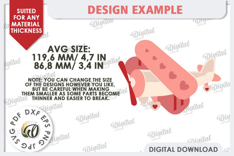 Valentine's Layered Card Paper Cut. Love Sign SVG. Plane SVG 3D Paper Evgenyia Guschina 