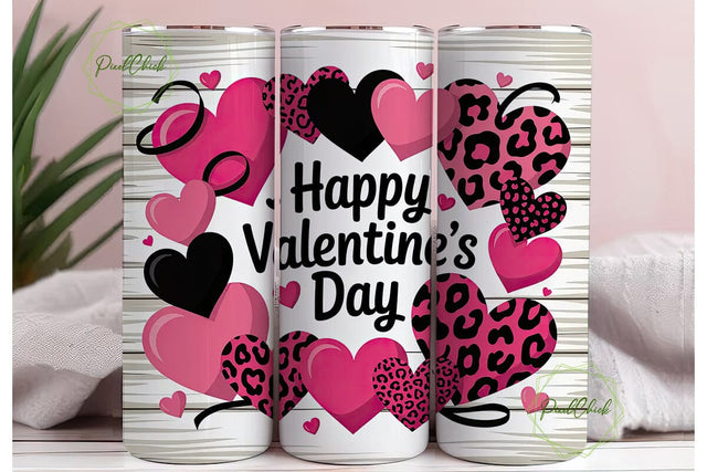 Valentine's Leopard Heart 20oz Tumbler Sublimation PixelChick 