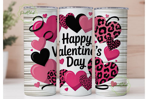 Valentine's Leopard Heart 20oz Tumbler Sublimation PixelChick 