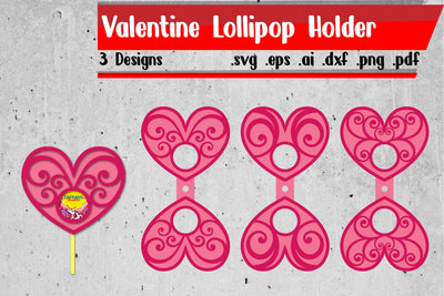 Valentines Lollipop Holders | Heart Valentines Lollipop Holders 3D Paper zafrans studio 