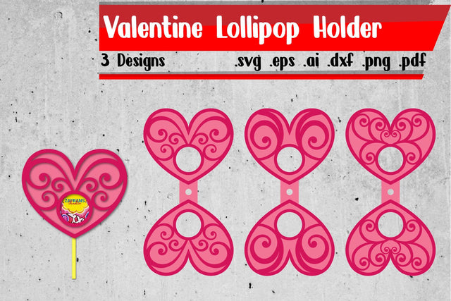 Valentines Lollipop Holders | Heart Valentines Lollipop Holders 3D Paper zafrans studio 