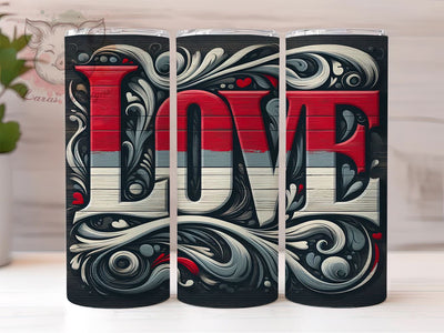Valentines Love 20oz Tumbler Wrap, Love Design Cup, 20oz Sublimation, Romantic Gift, Heart Tumbler, Couples Drinkware, Love You Cup Sublimation Lara' s Designs 