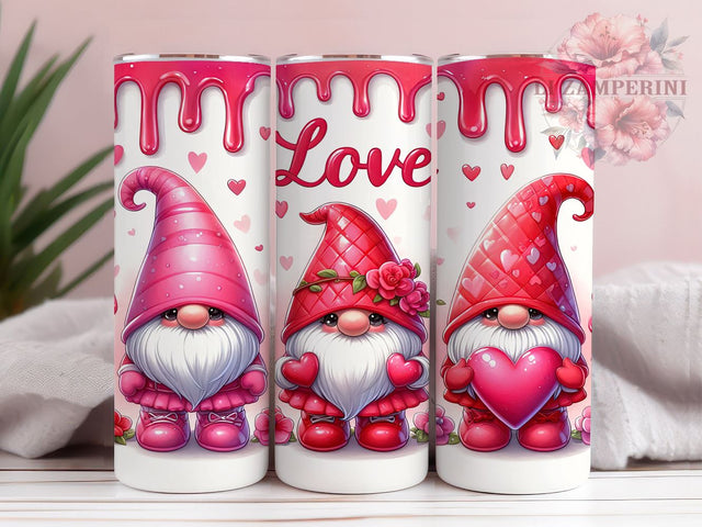 Valentine's Love Gnomes 20oz Tumbler Wrap PNG, Valentines Day Gnomes Tumbler Png, Straight & Tapered Tumbler Wrap, Instant Digital Download Sublimation Li Zamperini 