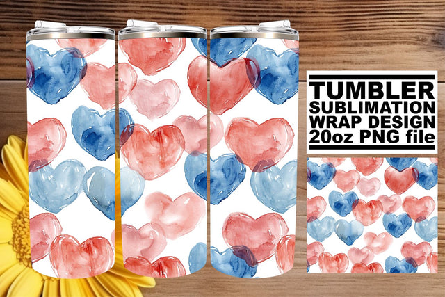 Valentine's Love: Heart Tumbler - 20oz Sublimation afrosvg 