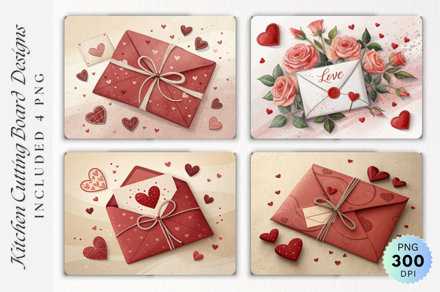Valentine's Love Note Cutting Board Sublimation Regulrcrative 