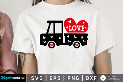 Valentines Love Truck SVG design SVG Regulrcrative 