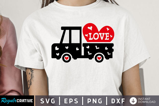 Valentines Love Truck SVG design SVG Regulrcrative 