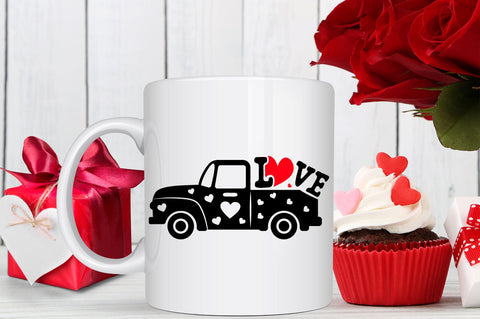 Valentines Love Truck SVG design SVG Regulrcrative 