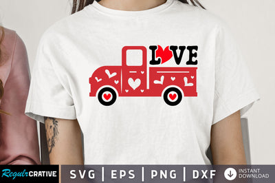 Valentines Love Truck SVG design SVG Regulrcrative 