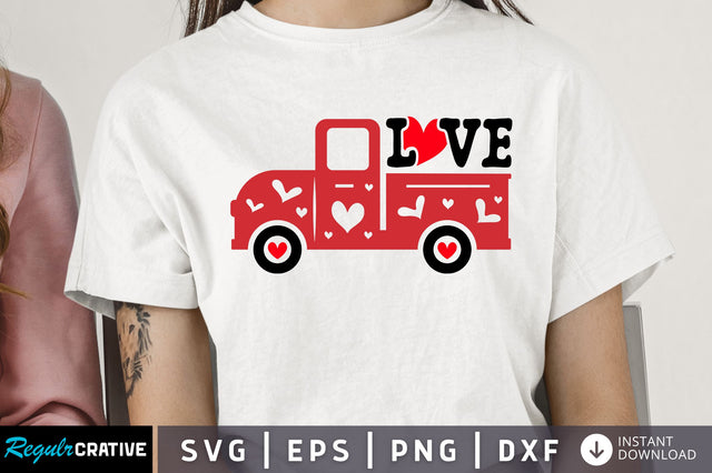 Valentines Love Truck SVG design SVG Regulrcrative 