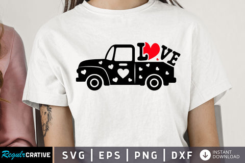 Valentines Love Truck SVG design SVG Regulrcrative 
