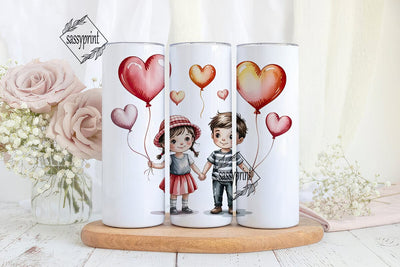 Valentine's Love Tumbler Wrap PNG Sublimation sassyprint 