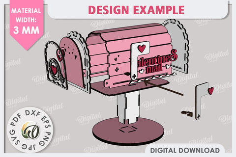 Valentine's Mailbox Laser Cut. Love Mailbox SVG. Love Letter SVG Evgenyia Guschina 