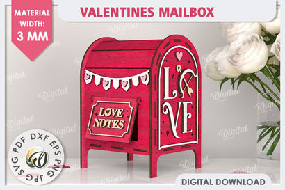 Valentine's Mailbox Laser Cut. Love Mailbox SVG. Love Letter SVG Evgenyia Guschina 