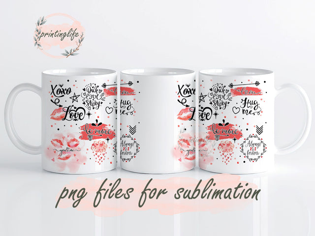 Valentines Mug Wrap Design, Instant Digital Design Download Mug Wrap Design, Mug Design PNG Sublimation PrintingLife 